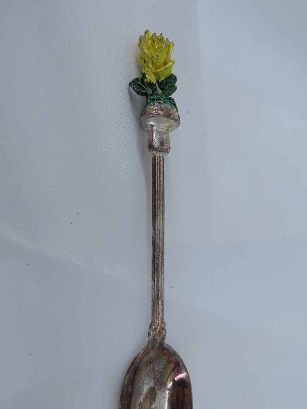 Vintage UK Silver‑Plated Daffodil Souvenir Spoon – Collector Floral Miniature 4"